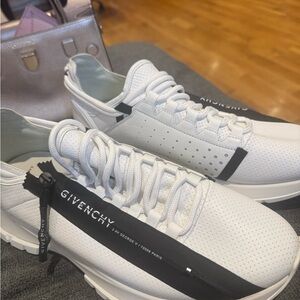 Givenchy White Sneakers with Black Zip Accent
